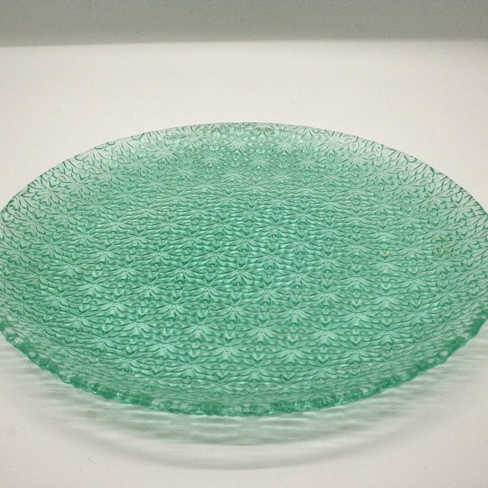 Aqua Textured Embossed Salad Plate